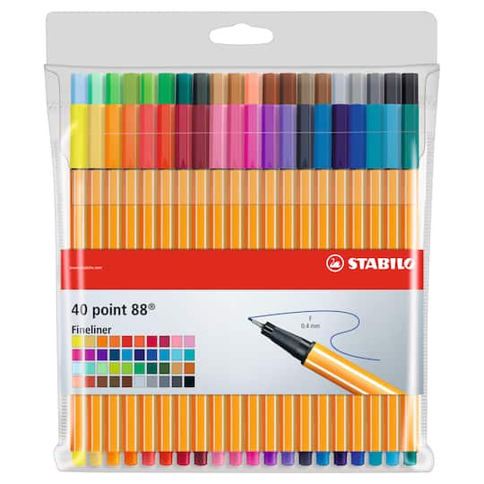 Stabilo&#xAE; Point 88&#xAE; 40 Color Fineliner Wallet Pen Set
